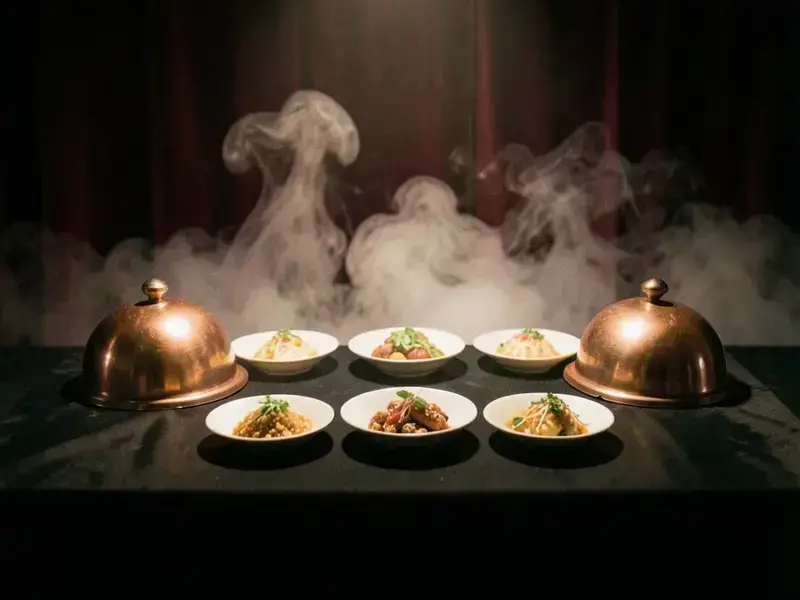 試食スペクタクルのテーブル